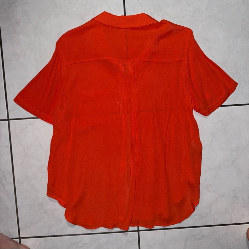 Mango Bright Orange Collared Blouse - Picture 4 of 4